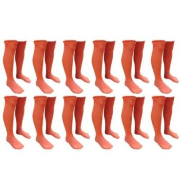Imagem de Meião De Futebol Delfia Popular Adulto Kit Com 12 Pares, Laranja