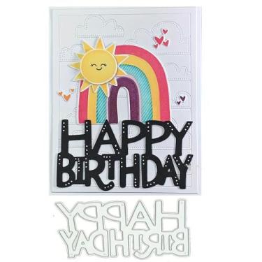Imagem de Matrizes de corte LZBRDY Feliz Aniversário em aço carbono 5 x 10 cm