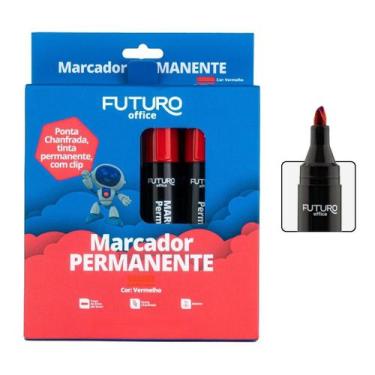 Imagem de Caixa Com 10 Unidades Marcador Permanente Chanfrado 4 Cores - Futuro O