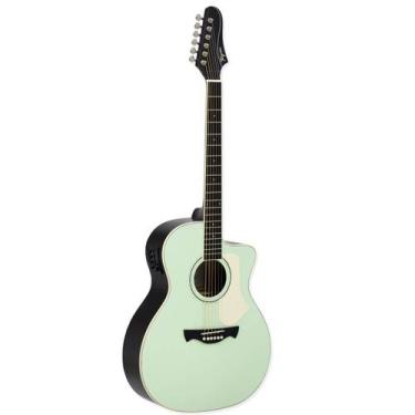 Imagem de Violão Eletroacústico Tagima Rio Negro Latin América Aço Surf Green Sa