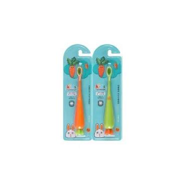 Imagem de Escova de Dentes Infantil  Design Divertido de Cenoura - Kids, Verde