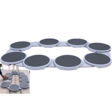 Imagem de Plataforma Giratória SU-SIRVA 360 Graus 8 Bandejas Antiderrapante Mesa de Jantar Branco Leva Pra Malhar