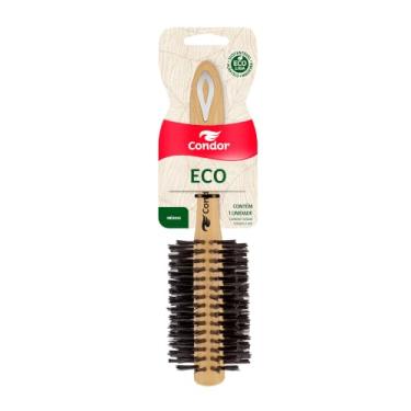 Imagem de Condor, Escova de Cabelo Eco, Escova e Desembaraça, Sustentável, Plástico e Madeira, Fios Médios,