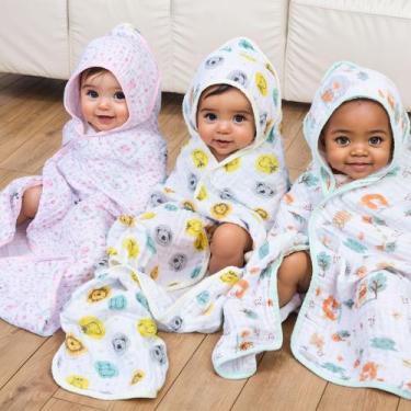 Imagem de Toalha Bebê Com Forro Fralda Alta Absorção Com Capuz Cor:1937-1773-din