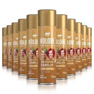 Imagem de Kit 12 Maquiagem Capilar Kolore Fashion Dourada 150ml