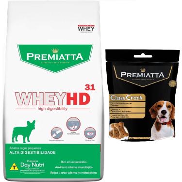 Imagem de Kit Ração Premiatta Whey HD 31 para Cães Adultos de Raças Pequenas (3kg) + Biscoito Premiatta Classcrock (400g)