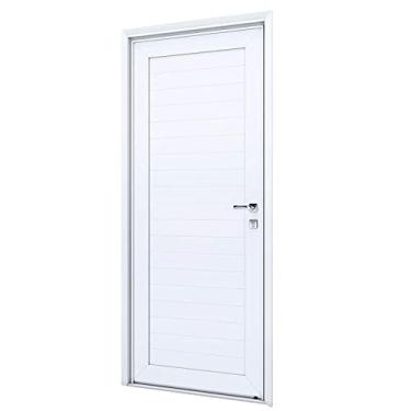 Imagem de Porta de Giro Alumínio Lambri com Maçaneta Lucasa Eccellente 215cmx85cmx8cm Branco