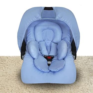 Imagem de Kit Completo Para Bebê Conforto , Capota Solar, Capa Bebê Conforto, Protetor de Cinto, Apoio Redutor (Azul Claro)