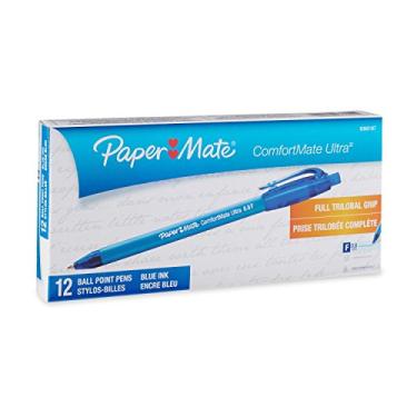 Imagem de Caneta esferográfica retrátil Paper Mate 6360187, fina, azul/BE