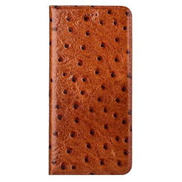 Imagem de Capa flip para Google Pixel 6/6 Pro, capa carteira de couro legítimo luxuosa, design de livro fólio com suporte para cartão, fecho magnético, marrom 1,6 16,3 cm