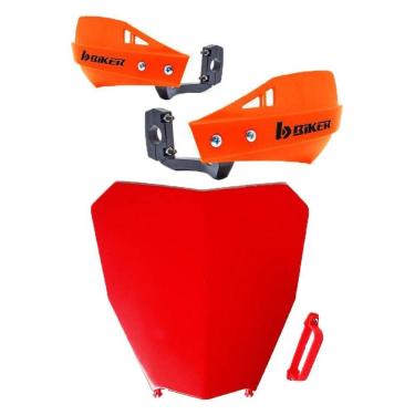 Imagem de Kit Number Plate Crf 250f Vermelho Next Protetor Mão MX1 Biker