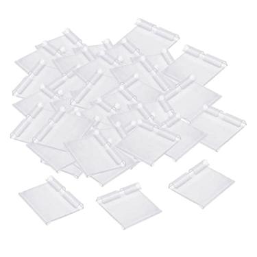 Imagem de simhoa Pacote com 50 porta-etiqueta de preço de prateleira de PVC transparente para lojas armazém durável - 50 x 42 mm