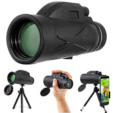 Imagem de Telescópio monocular monóculo Hd de alta potência 80X100, com suporte para smartphone e monóculo à prova d'água de tripé para observação de pássaros, viagens, caminhadas, acampamento pequena surpresa