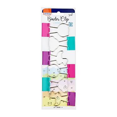 Imagem de Prendedor de Papel Binder Clip 25mm Pastel Gato Urso e Pato com 6 Unidades, BRW