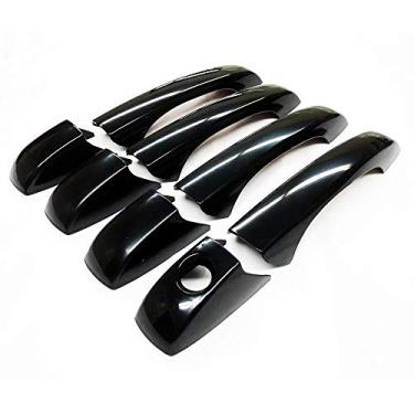 Imagem de Capas de alça de porta com acabamento ultrabrilhante preto série 8 peças compatíveis com Chrysler+Dodge+Jeep Sedans SUVS 4DR