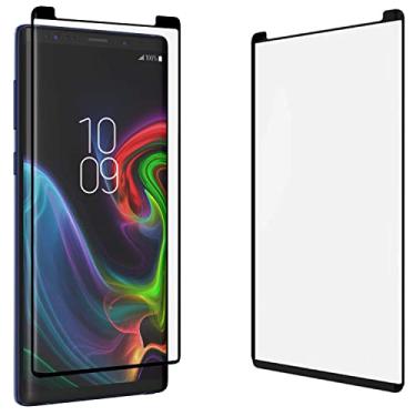 Imagem de ZAGG InvisibleShield Glass Curve Elite Película protetora de tela para Samsung Galaxy Note 9 - vidro temperado, resistente a manchas, proteção contra impactos e arranhões - compatível com capas, bordas pretas - pacote com 2