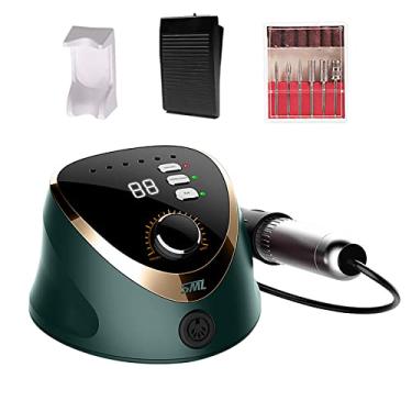 Imagem de Yajun Máquina profissional de broca de unha 35000 RPM conjunto de manicure forte elétrico de baixo ruído ajustável velocidade lixadeira de gel de unhas ferramentas de polimento de esmalte, verde, 15 x 14 x 7,5 cm