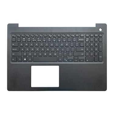 Imagem de LTPRPTS Substituição da capa superior para laptop Palmrest sem retroiluminação peça de montagem de teclado para Dell Inspiron 15 3000 3583 P4MKJ preto