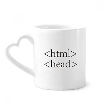 Imagem de Caneca HTML de cerâmica de café com frase do programa programador