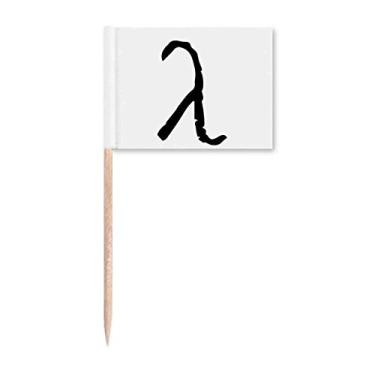 Imagem de Alfabeto grego Lambda silhueta preta palito de dente bandeiras marcadoras decoração de festa