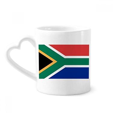 Imagem de Caneca com bandeira nacional da África do Sul país da África caneca café cerâmica copo de coração de vidro