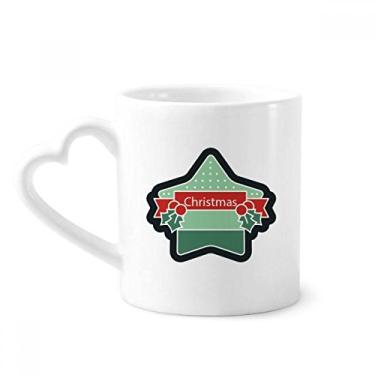 Imagem de Caneca de ícone de desenho animado de estrela de Natal caneca de café cerâmica copo de coração de vidro