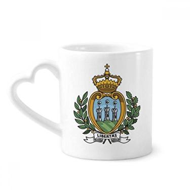 Imagem de San Marino Europe National Emblem Caneca Café Cerâmica Copo de Coração de Vidro