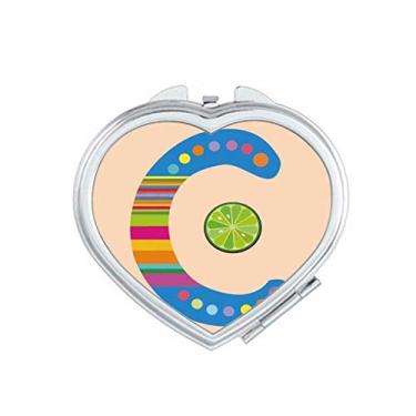 Imagem de DIYthinker C Alfabeto Laranja Frutas Bonito Padrão Espelho Ampliação de Viagem Portátil Bolso Maquiagem