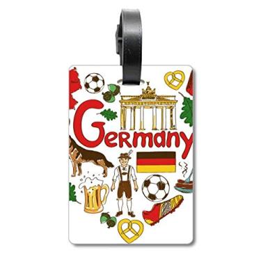 Imagem de Bandeira nacional da Alemanha amor coração landscap mala etiqueta cartão de bagagem etiqueta, Multicolorido.