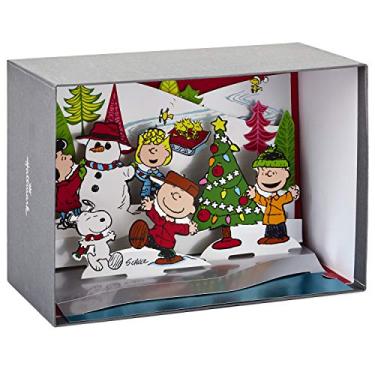 Imagem de Hallmark Cartões de Natal em caixa de artesanato de papel Peanuts, cena de inverno pop-up (5 cartões com envelopes)
