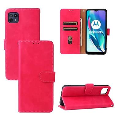 Imagem de HONGYAN Capa de telefone Para Motorola Moto G50 5g de cor sólida com fivela magnética fivela horizontal textura da panturrilha PU Caixa de couro PU com suporte e slots de cartão e carteira Capa prote
