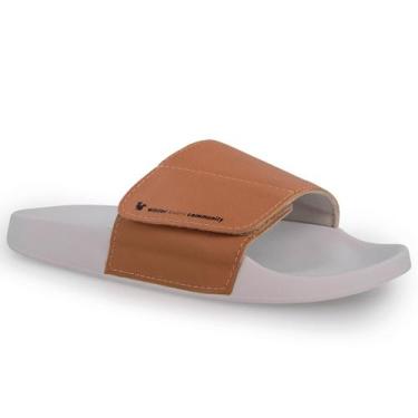 Imagem de Chinelo Masculino Slide Adapt Leather Caramelo Ref.: 22600 - Fiero