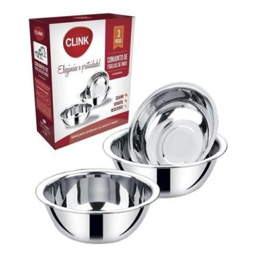 Imagem de Conjunto 03 Bowl Em Aço Inox Tigela Multiuso Cozinha - Clink