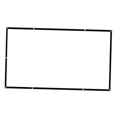 Imagem de Prettyia Tela de projetor 60-150 polegadas, tela de projetor portátil com tela HD 16:9/4:3 para escola, home theatre, tela de projetor dobrável - 220 x 124 cm) 16:9