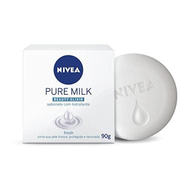 Imagem de NIVEA Sabonete em Barra Pure Milk Fresh 90g - Fórmula com vitaminas e nutrientes do leite, proteção e nutrição, fragrância única