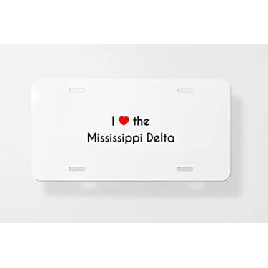 Imagem de Capa para placa de licença I Love The Mississippi Delta – Capa para placa de carro – Capa para placa de carro 15 x 30 cm
