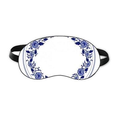 Imagem de Chinese Culture Blue Flower Sleep Eye Shield Soft Night Blinfold Shade Cover