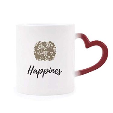 Imagem de Caneca de flor sensível ao calor com desenho de rosas para desenho de arte vermelha que muda de cor