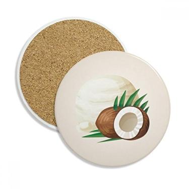 Imagem de Caneca de coco, sorvete, picolé, copo, copo, protetor de mesa, pedra absorvente