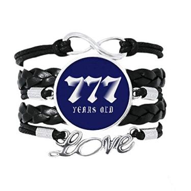 Imagem de OFFbb-USA Pulseira Vitalidade de 700 Anos Amor Acessório de Couro Trançado Pulseira Corda Presente