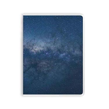 Imagem de Diário de capa macia para caderno Dark Galaxy Blue Stars Clouds