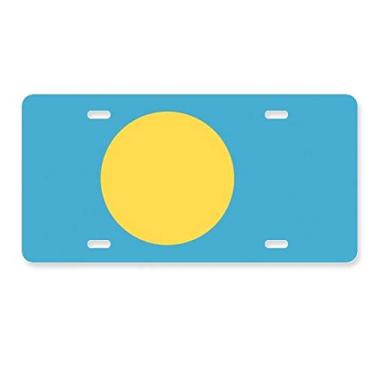 Imagem de DIYthinker Palau Bandeira Nacional da Oceania Símbolo Placa de Carro Decoração Acessório de Aço Inoxidável