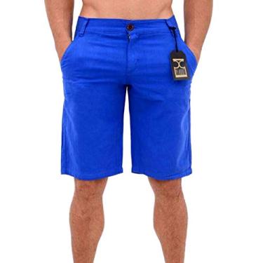 Imagem de Bermuda Short Masculino De Sarja Azul Plaque, 36