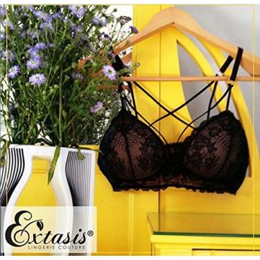 Imagem de Extasis Sutiã Infinity em Renda Francesa, Bralette, Preto, Tamanho 46