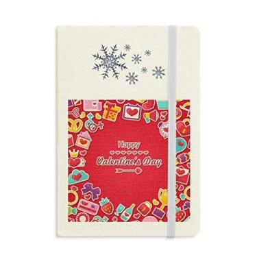 Imagem de Caderno vermelho Feliz Dia dos Namorados Coração Amor Diário Grosso Flocos de Neve Inverno