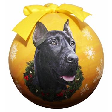 Imagem de "Great Dane Black Christmas Ornament" Bola à prova de estilhaçamento