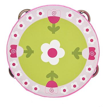 Imagem de Instrumento de percussão de madeira, atraente sino de tambor de pandeiro de 15 cm, para festas de acompanhamento de cantar ou dançar e jogos infantis (flor)