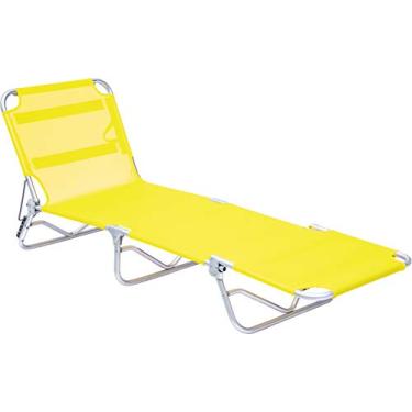 Imagem de Cadeira Espreguiçadeira Textilene Alumínio Amarela