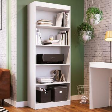 Imagem de Estante para Livros 181cm 4 Prateleiras Bergamo Bona Vita Branca