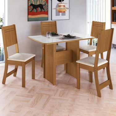 Imagem de Conjunto De Sala De Jantar 4 Cadeiras Atenas Indekes